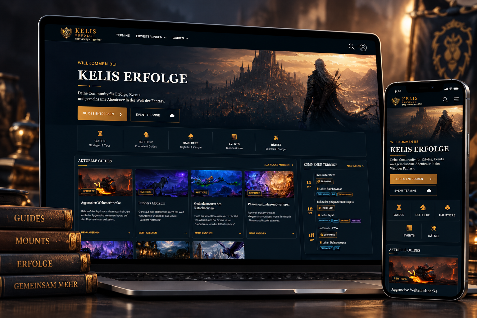 Kelis Erfolge – Website auf Laptop und Smartphone